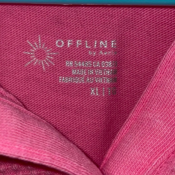 Aerie Barbie Pink Wow! Waffle Henley T-Shirt - Size: XL - Picture 2 of 4